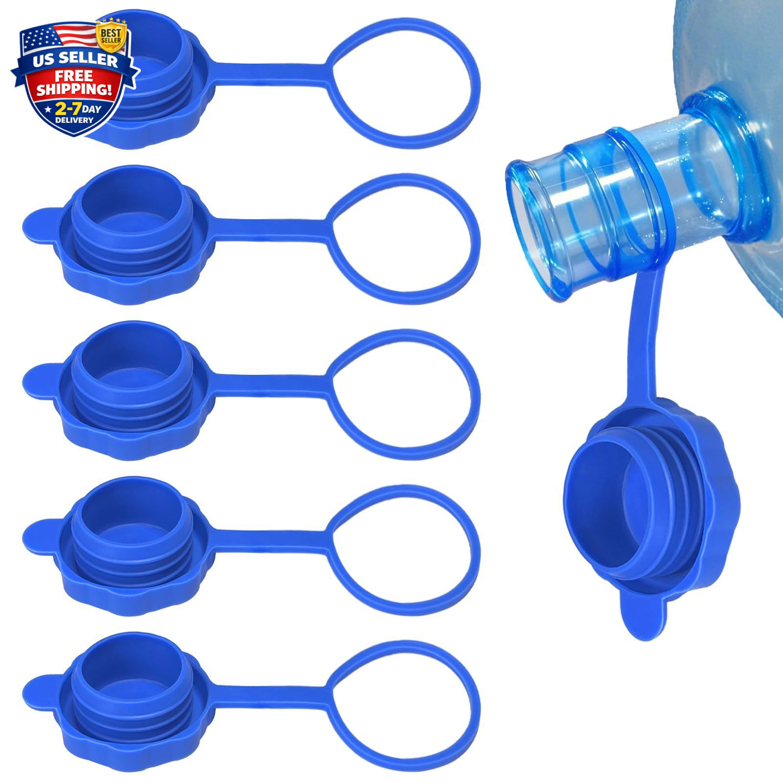 5 Pcs Reusable 5 Gallon Water Jug Caps Leak Proof Bottle Lids 55mm Water Bottles