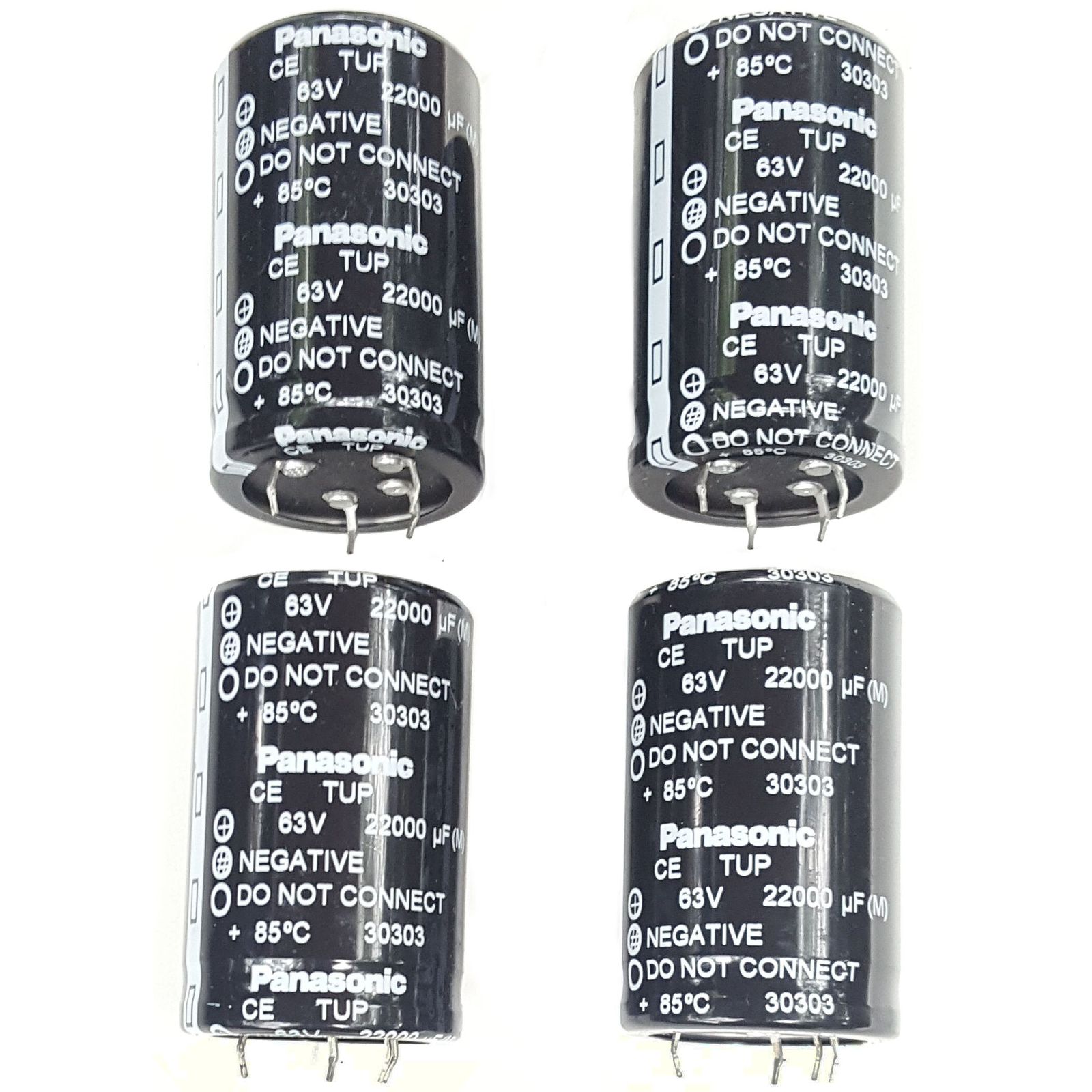 4 Pcs Panasonic ECE-T1JP223FA 63v 22000uf Electrolytic Capacitor (4 Pack)