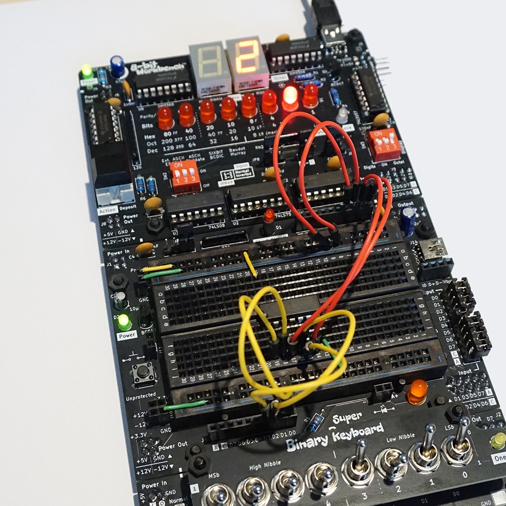 8-bit Workbench™ + Super Breadboard 2 + Binary Keyboard DIY Kits by 8BitFlux