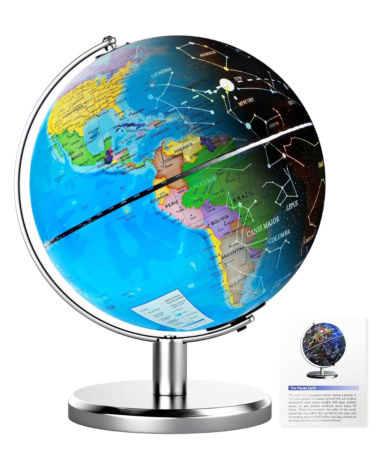 8-Inch Illuminated Constellation Globe for Kids and Adults Night Light View