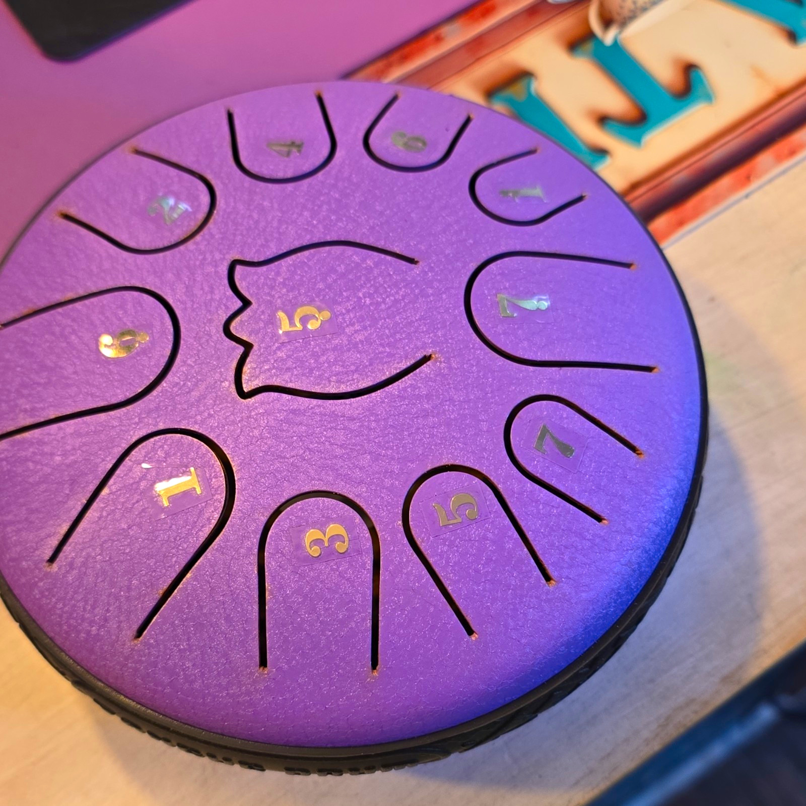6 Inch Tongue Drum Purple Metal Tongue Drum Steel Percussion Instrument