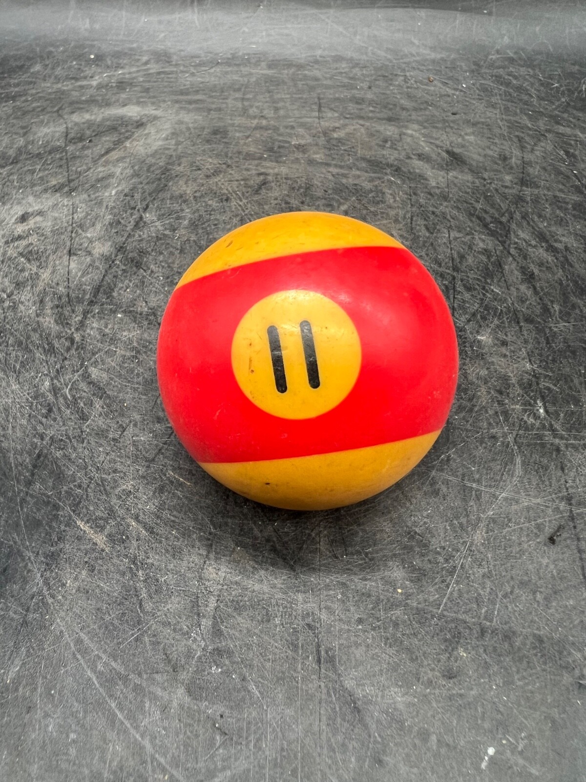 Vintage Number 11 Billards Pool Hall Ball 1960s Red Stripe Bar Game