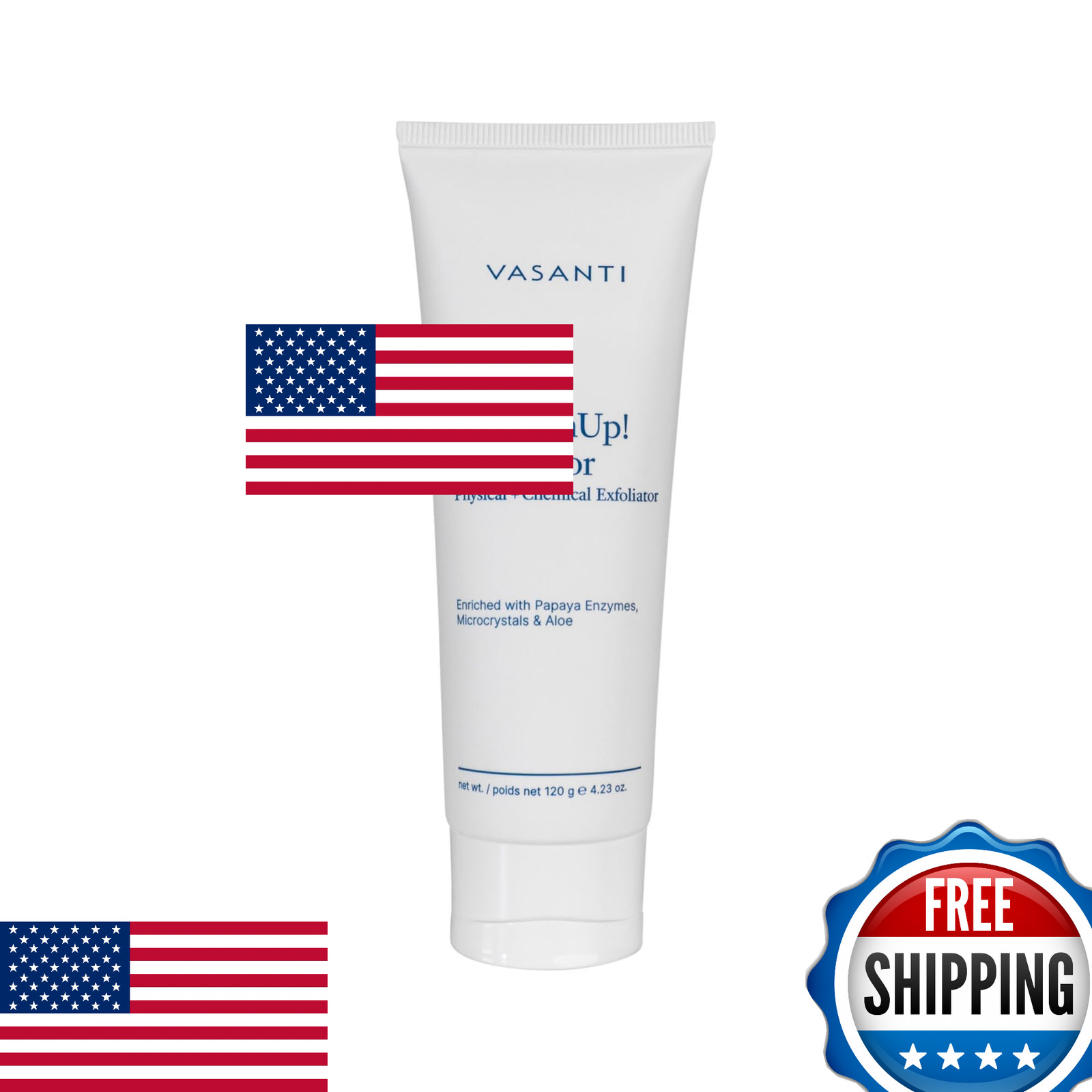 VASANTI Exfoliating Face Wash - Enzymatic Facial Rejuvenator - 120g