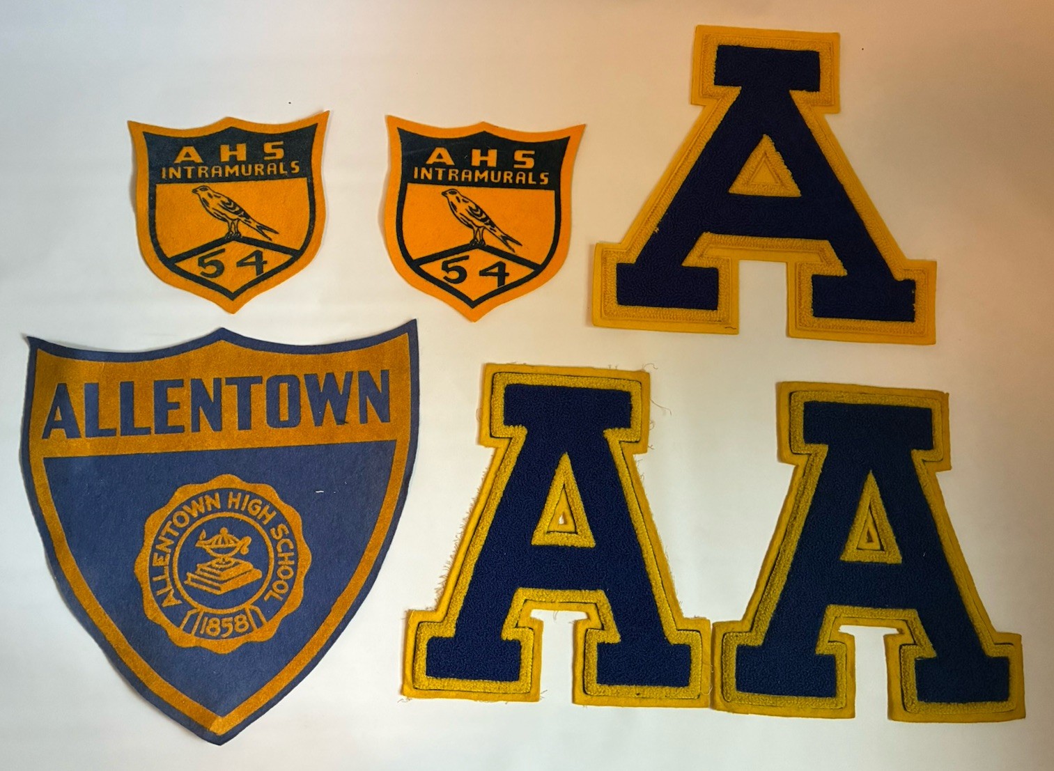 Lot 6 Vtg 50's Allentown High School PA AHS Patches Letterman "A" Varsity Felt