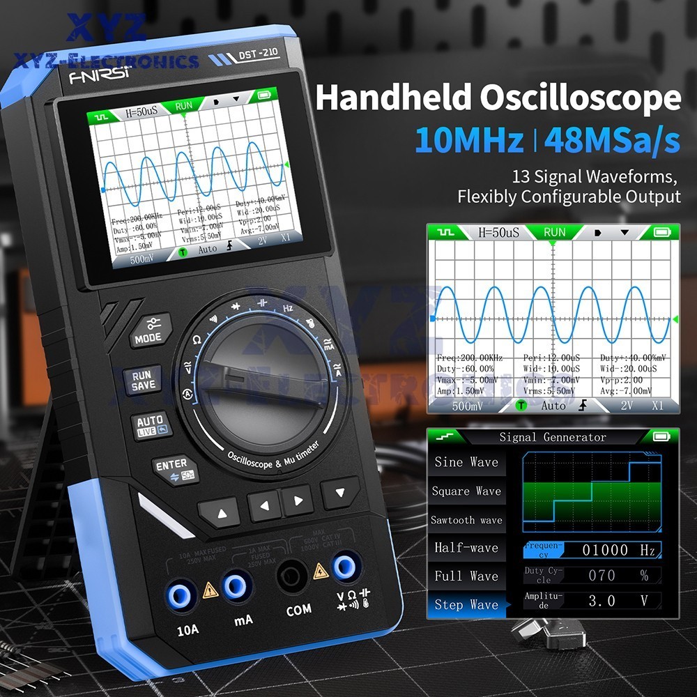 FNIRSI 2C23T DST-210 Digital Oscilloscope Multimeter Function Signal Generator