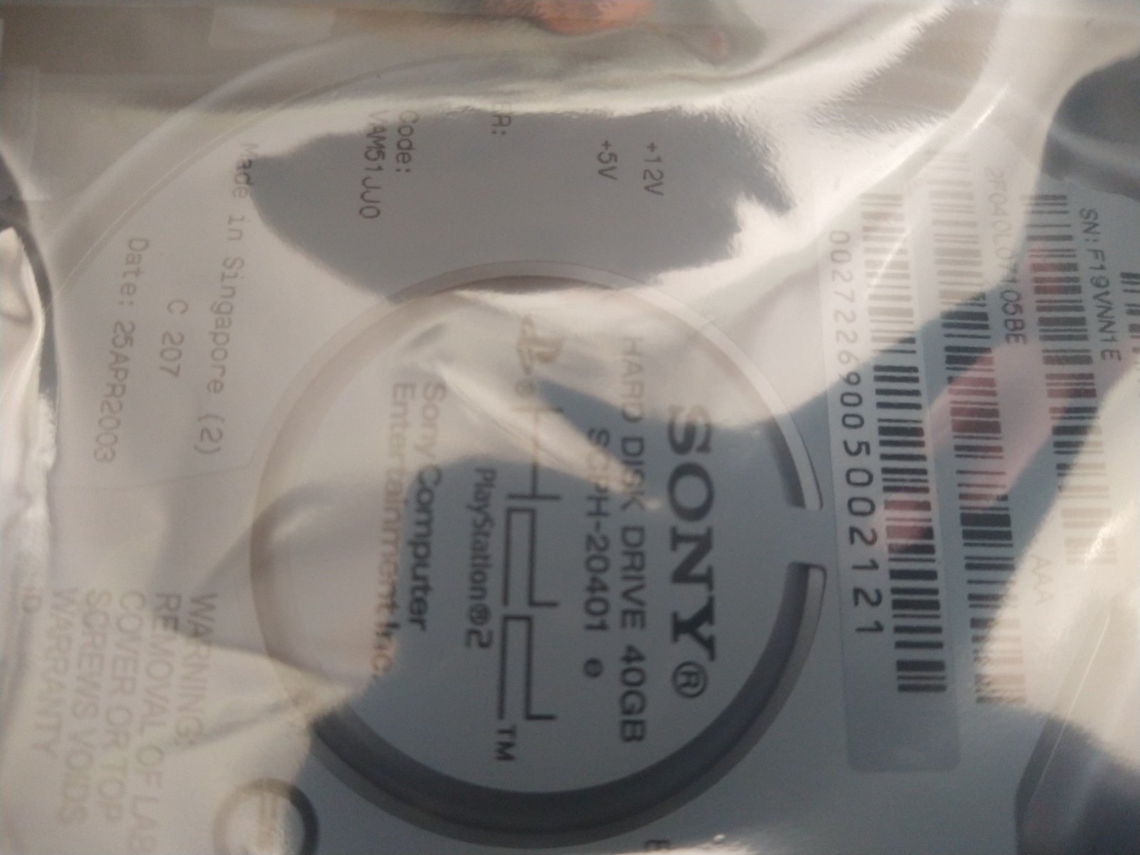 PlayStation 2 PS2 SCPH-20401 Official 40GB Hard Drive HDD. Never been opened