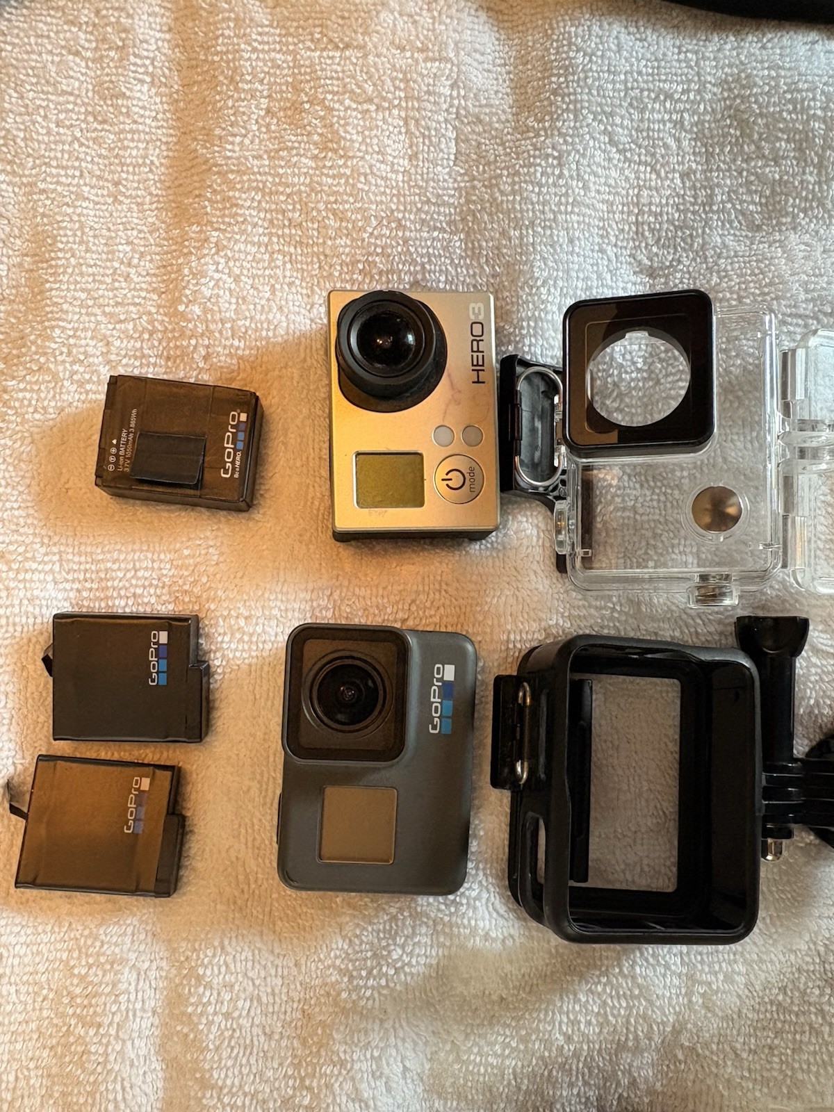 GoPro HERO6 & HERO3 Cameras, Batteries, Charger, Housings, Mounts