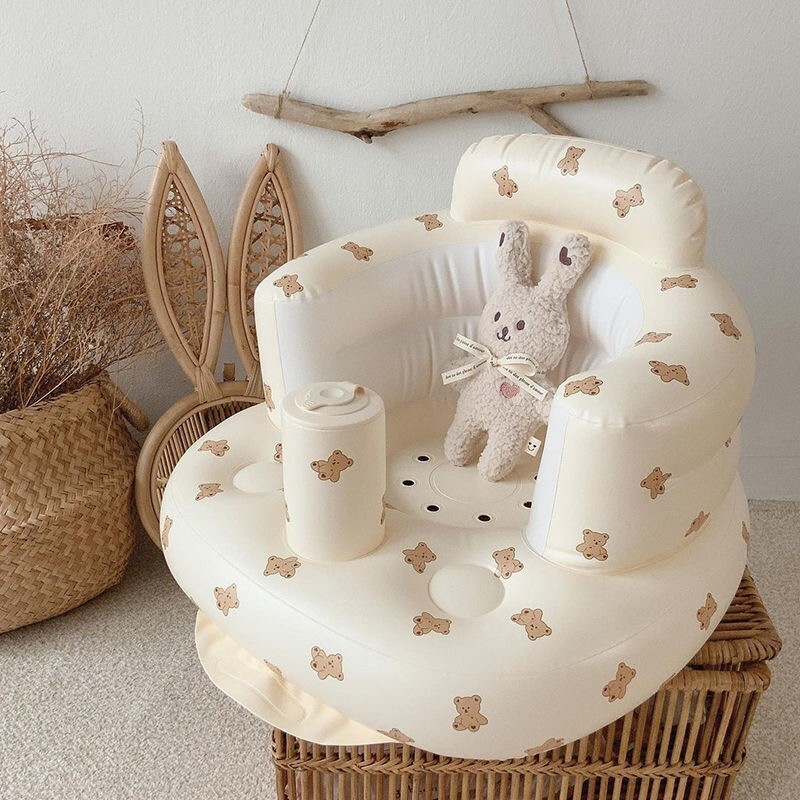 Inflatable Baby Seat for 3-12M, Infant Back Support Sofa with Air Pump