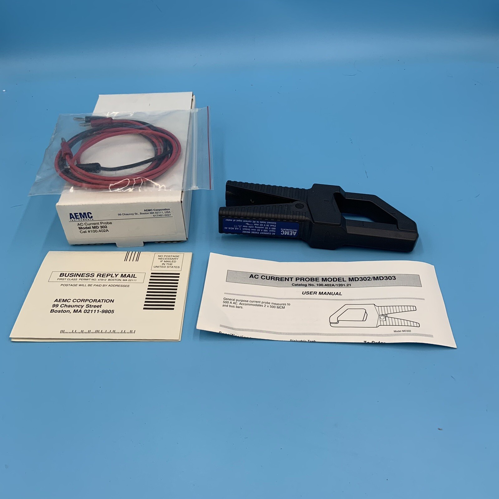 NEW AEMC AC CURRENT PROBE MD302 With Leads