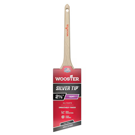 Wooster 5224-2 1/2 2-1/2" Angle Sash Soft, Silver Ct Polyester Bristle, Paint