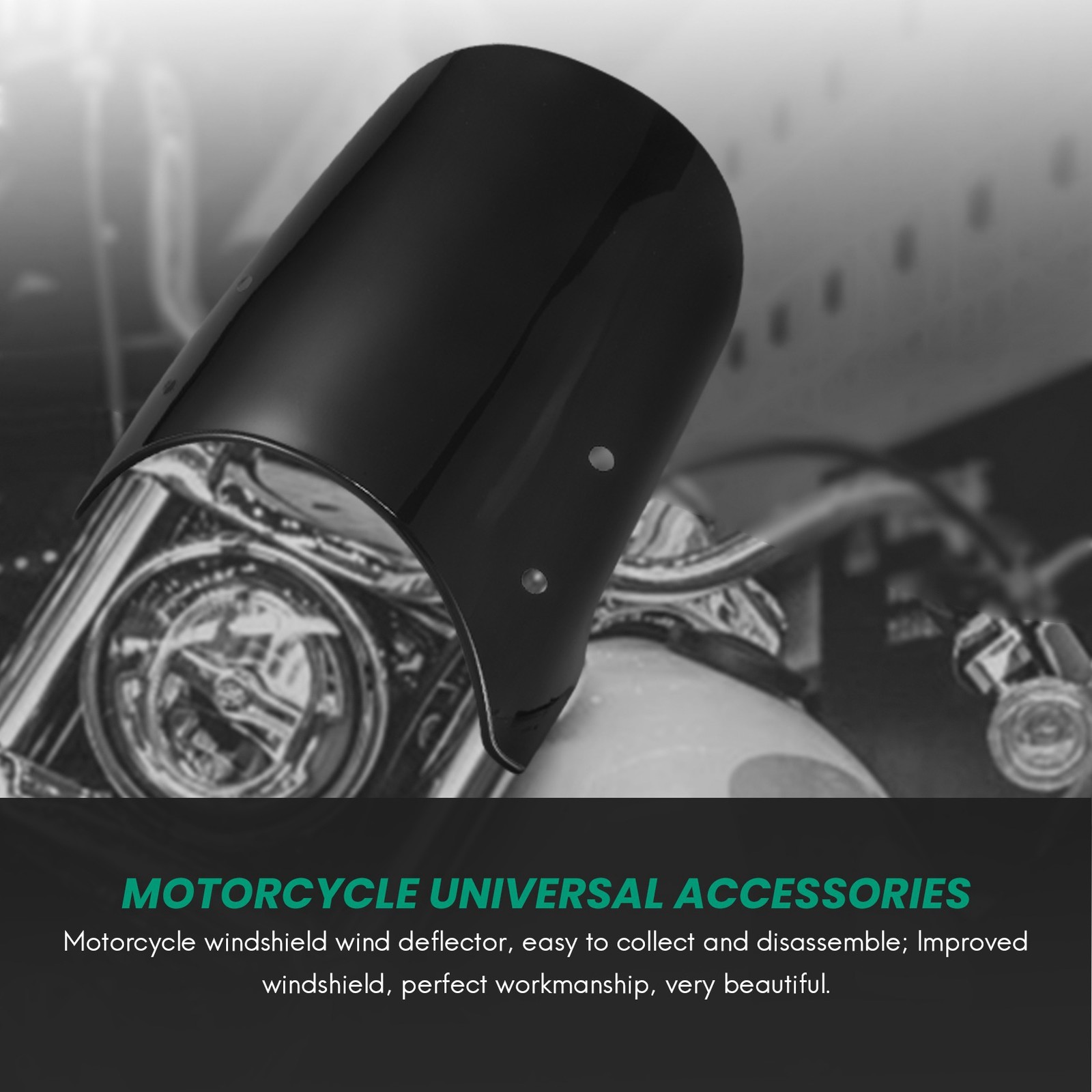 Airflow Adjustable Universal Motorcycle Headlight Windshield Windscreen6300
