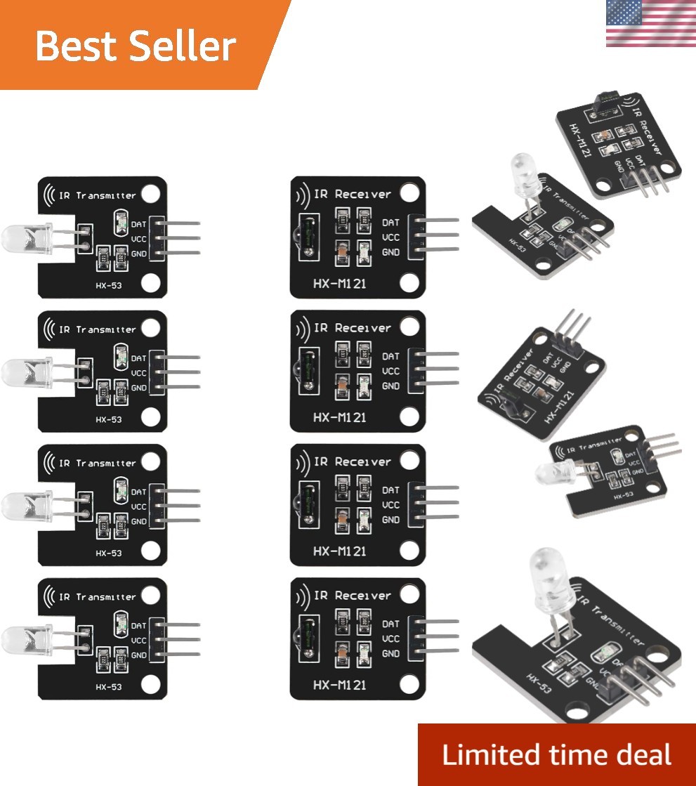 8-Piece Digital IR Sensor Module Kit for Raspberry Pi & AVR – 1.3m Range