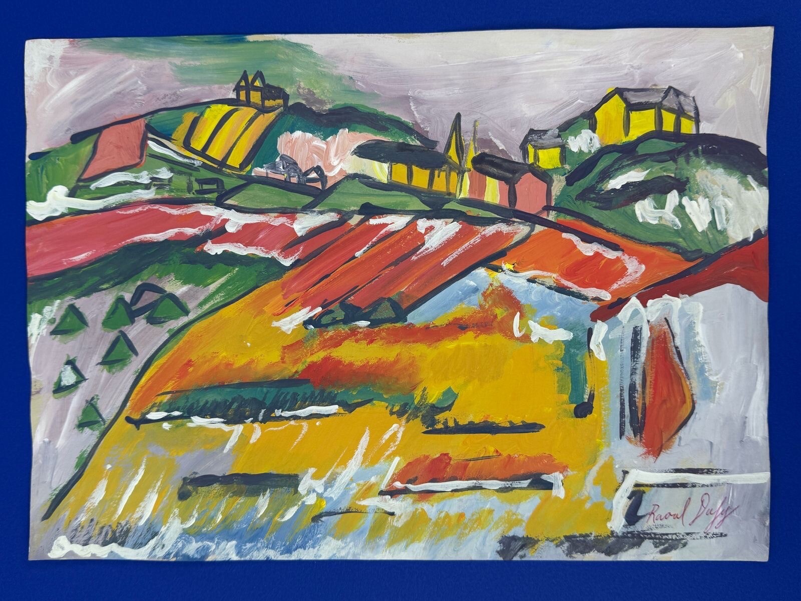 Raoul Dufy Drawing on paper (Handmade) signed and stamped