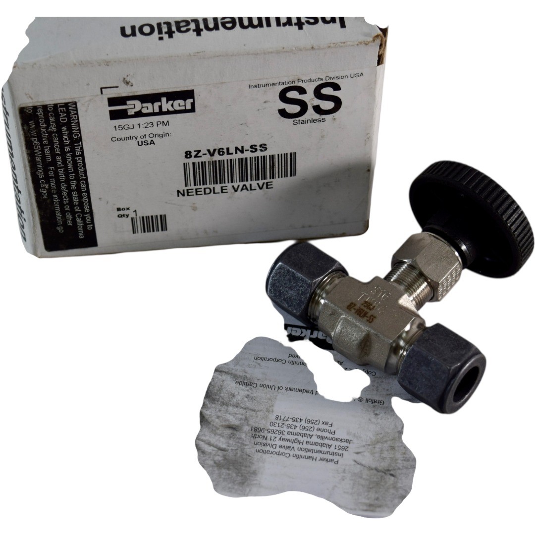 NEW Parker 8Z-V6LN-SS Needle Valve 1/2 Inch CPI Single Ferrule 316 Stainless 500