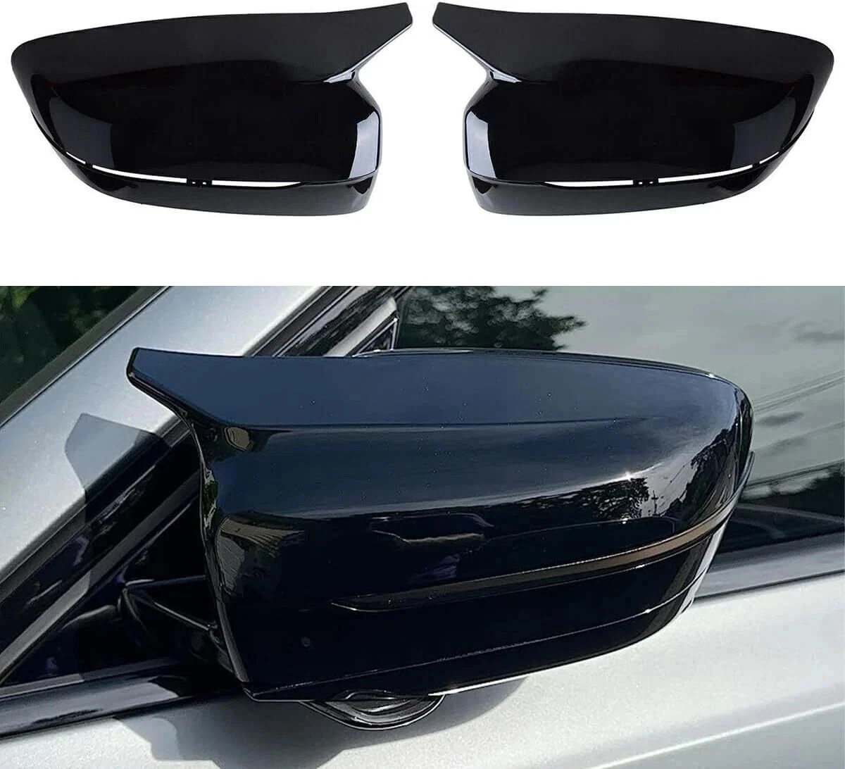 FOR BMW G30 G20 2017-2020 M STYLE GLOSSY BLACK REAR SIDE WING MIRROR COVER CAP