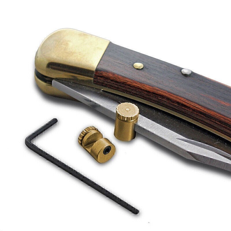 For Buck 110 Knife Screw Push Button 1set Brass Thumb Stud Brass Removal Tools