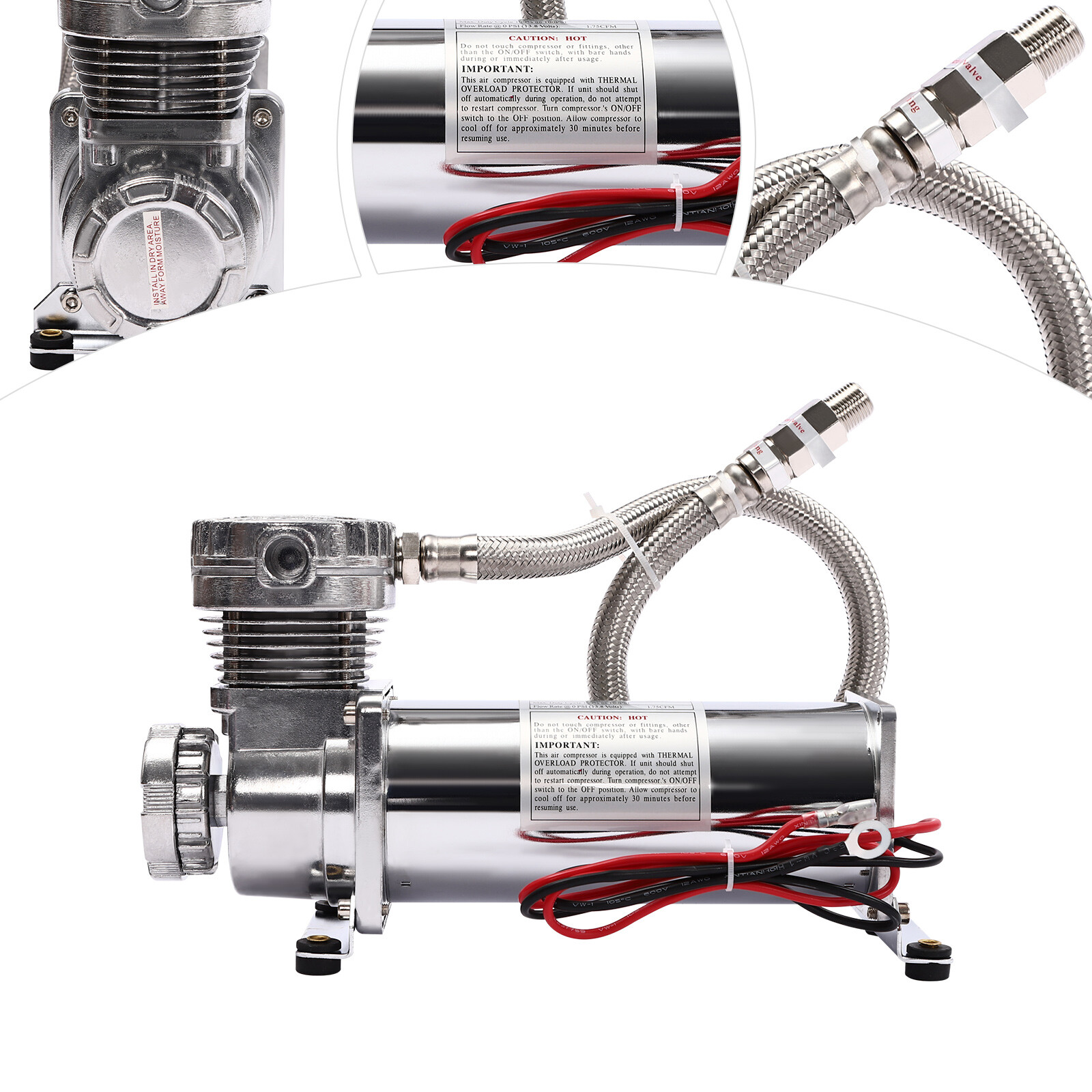 Portable Air Ride Suspension Compressor Air Compressor Kit Heavy Duty 200-300W