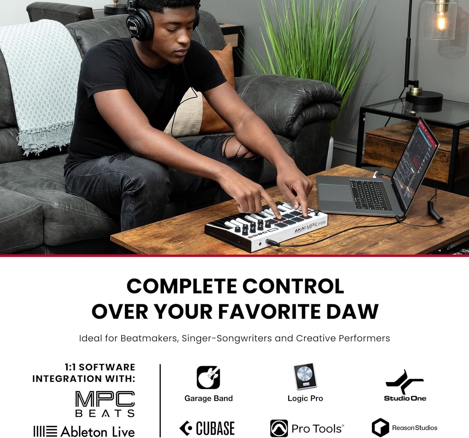 Portable 25-Key MIDI Controller with Touch Sensitive Pads and Digital Display