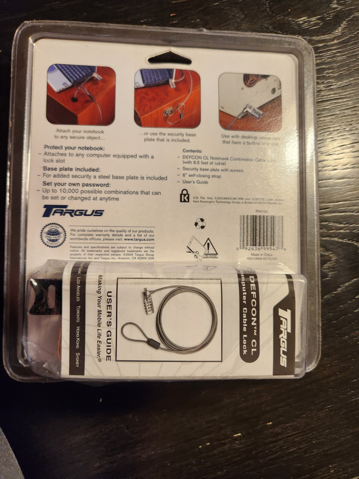 Targus DEFCON CL Laptop Cable Lock Notebook Combination 6.5 Foot Cable