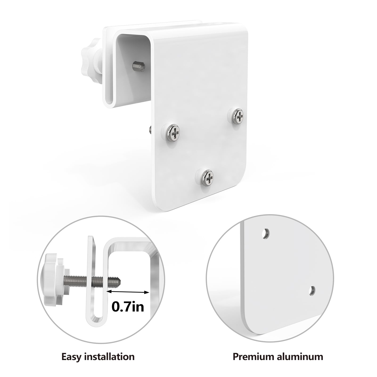 OkeMeeo Gutter Mount Bracket for eufy SoloCam Mount, White,1 Pack