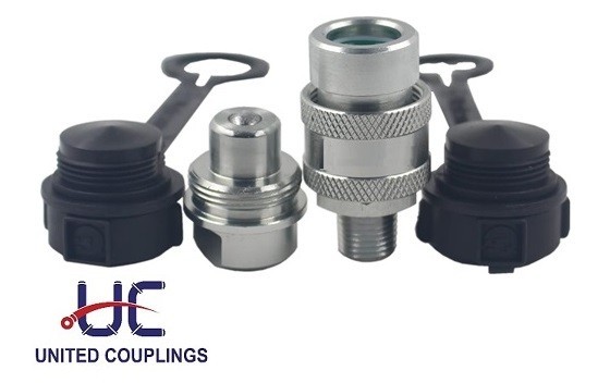 3/8″ High Pressure Hydraulic Jack Quick Coupler 10k PSI w/Caps, Enerpac C-604