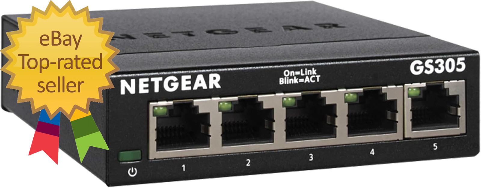 5 Port Gigabit Ethernet Unmanaged Essentials Switch  GS305    Home Network Hub