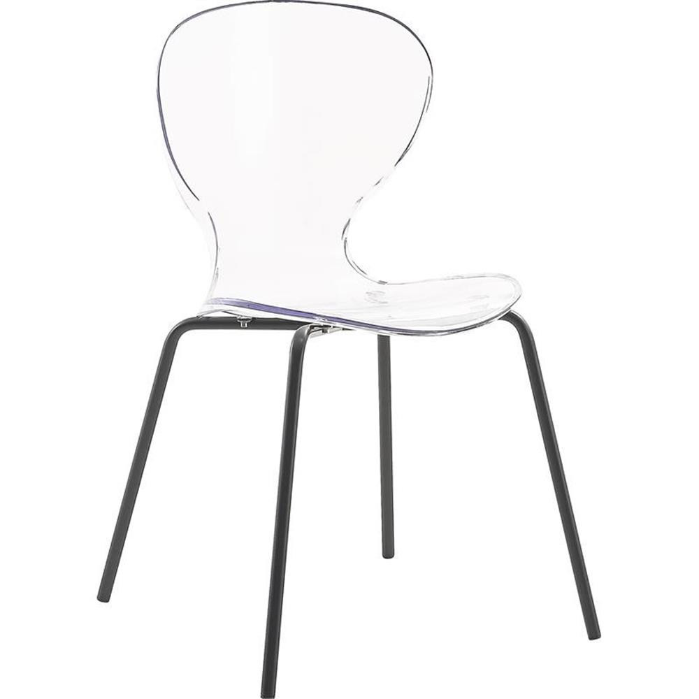 Meridian Furniture Clarion 18"H Metal Dining Chair in Matte Black (Set of 2)