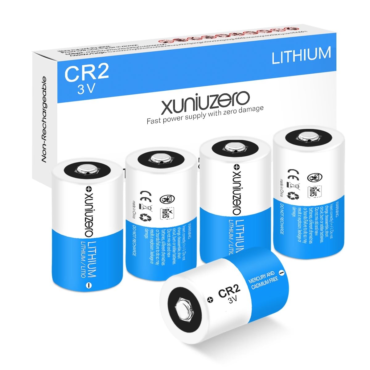 CR2 3V Lithium Batteries 4 Pack 1000mAh High Power Long Life Rechargeable 3 Volt