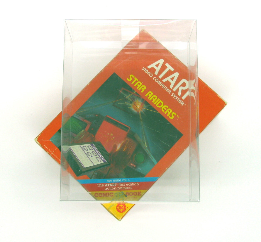 1X CLEAR PLASTIC PROTECTIVE BOX SLEEVE FOR ATARI 2600 BIG STAR RAIDERS (SIZE C)