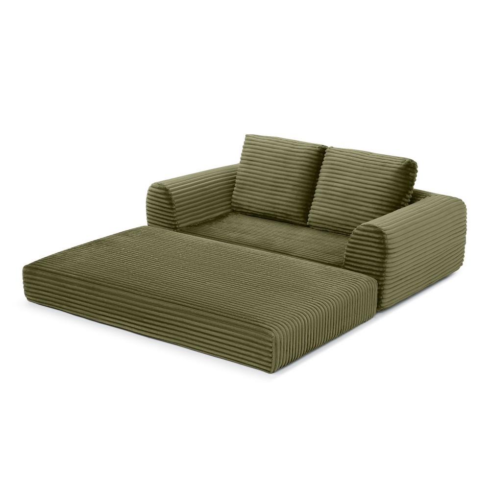 2-in-1 Modern Corduroy Convertible Sofa Bed Sleeper Couch - No Assembly