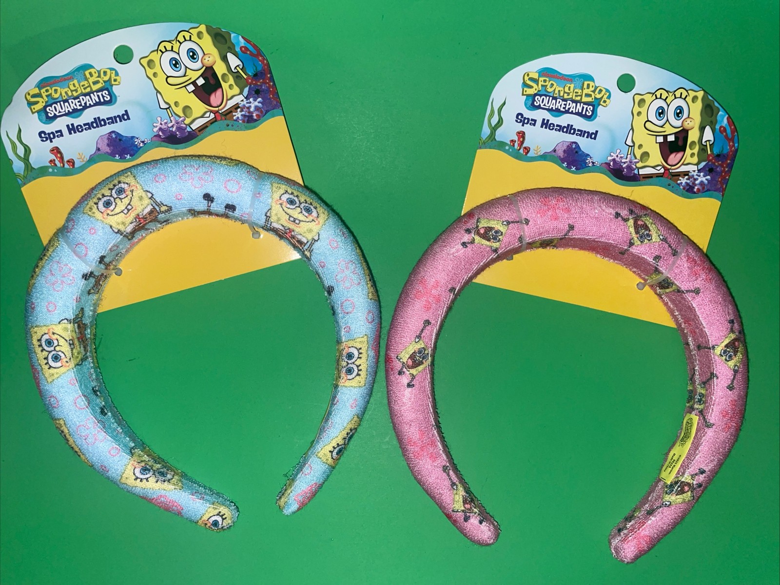 NEW Spongebob Squarepants Spa Headband 2 Piece Set Blue & Pink Nickelodeon NWT