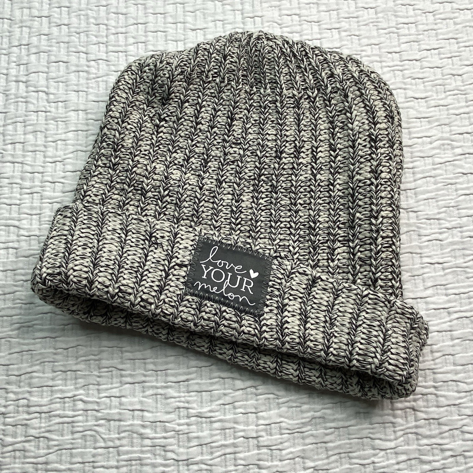 Love Your Melon Beanie Hat Winter Cotton Cap Black White Unisex Made In USA