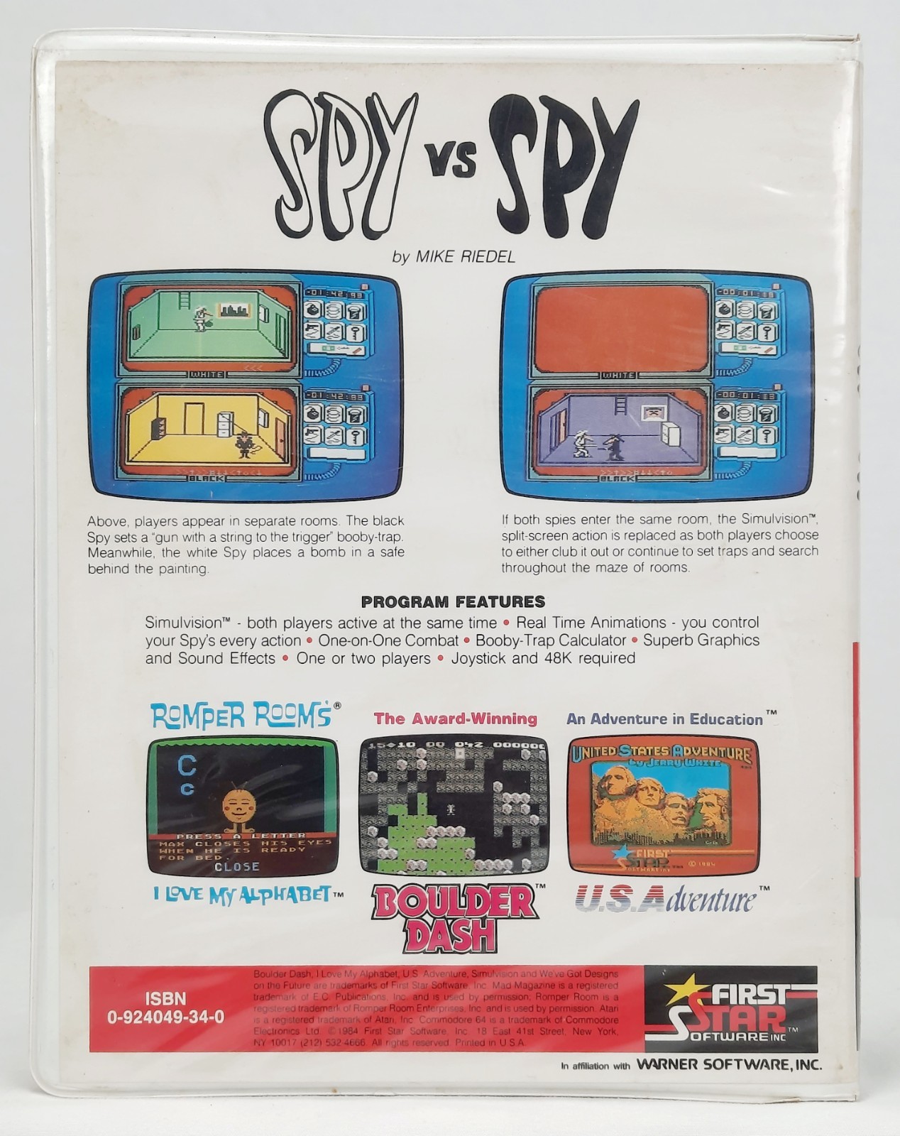 Spy VS Spy Video Game For Atari 8-Bit Computers 800XL/130XE Tested & Working