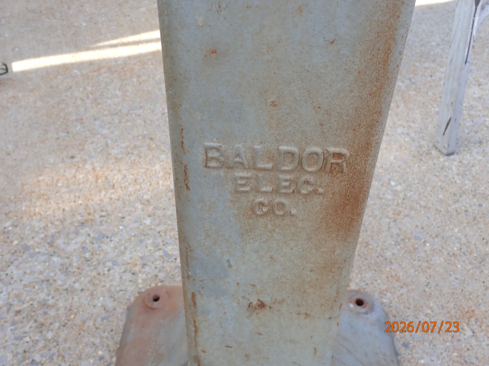 VINTAGE CAST IRON BALDOR GRINDER BUFFER PEDESTAL BASE STAND