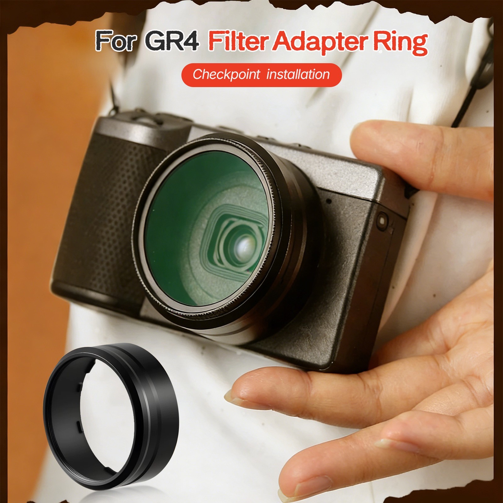 Metal Lens Filter Ring Adapter Ring for Ricoh GR4 GRIV Camera