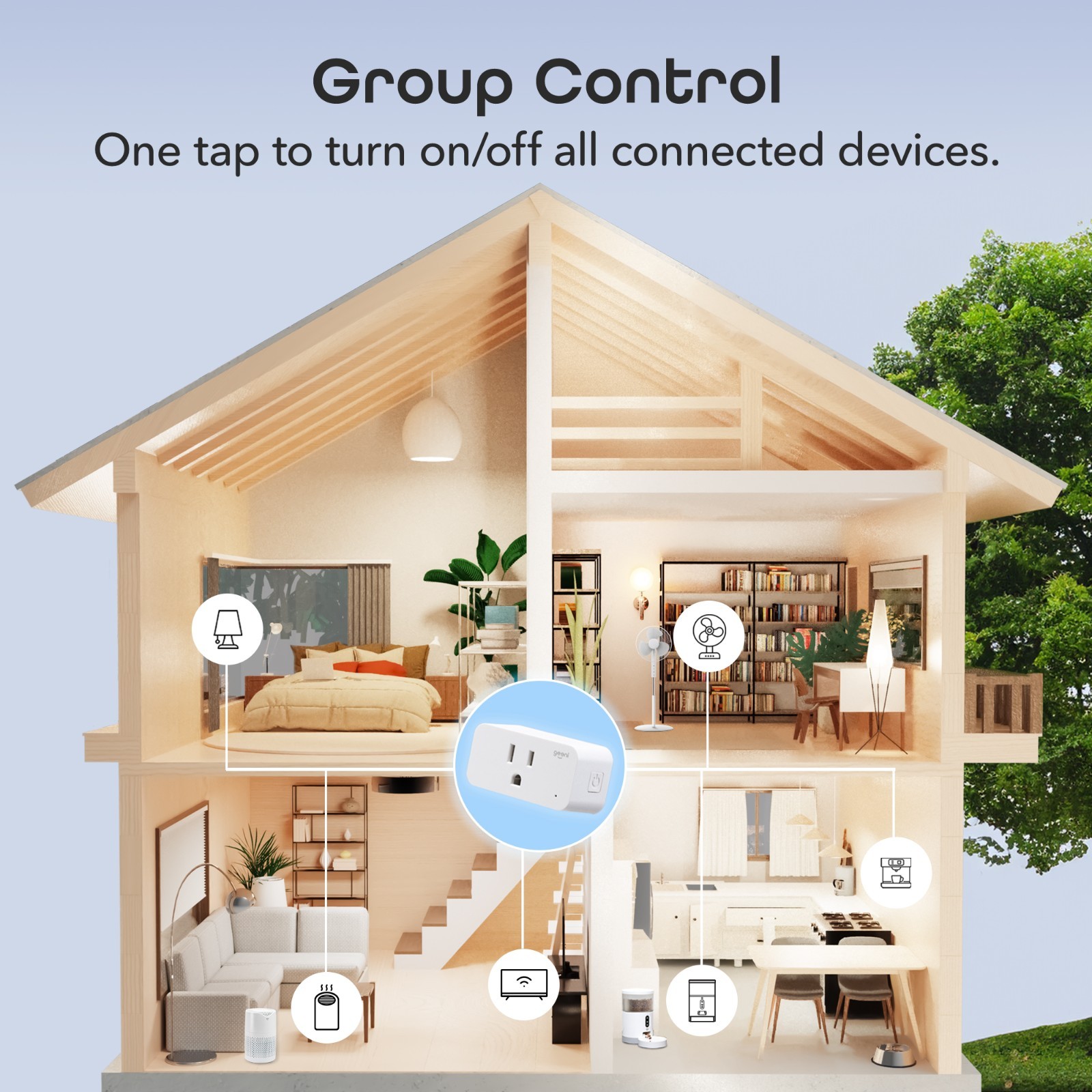 Geeni Smart Plug Mini WiFi Outlet 2-Pack – Alexa & Google Home Compatible