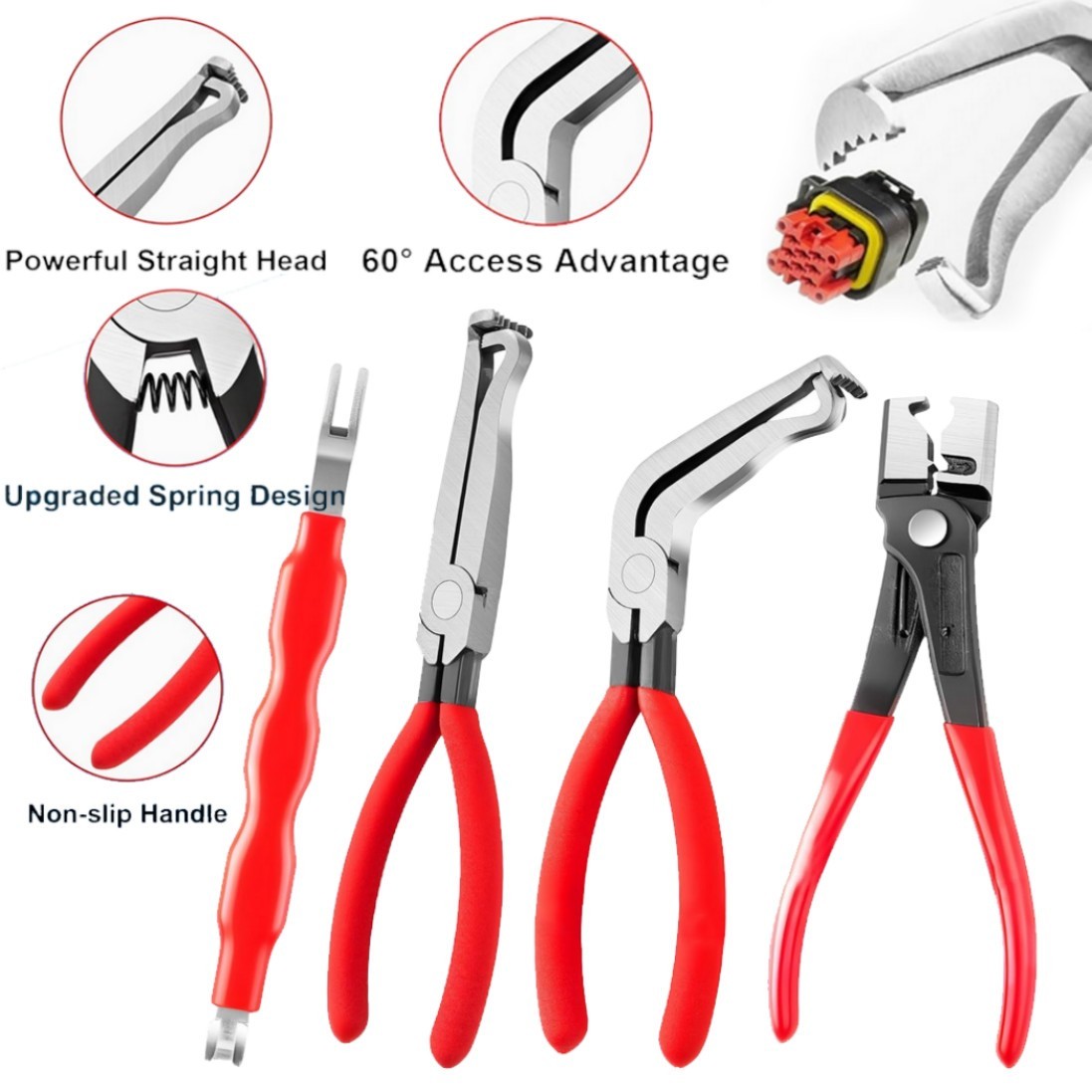 4Pc Electrical Disconnect Pliers For Car Connector Separator Automotive Tool***