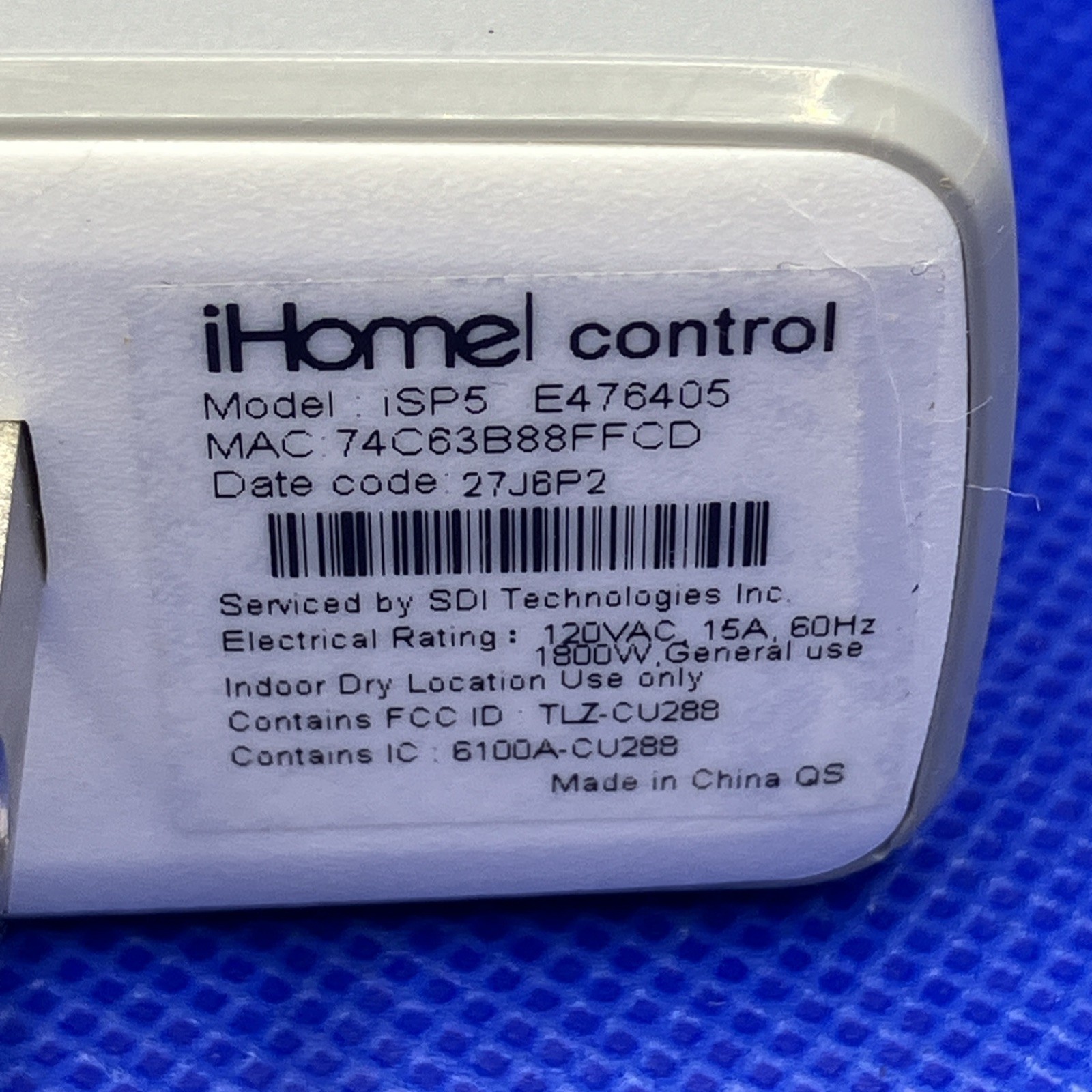 iHome Control iSP5 Smart Plug Wireless WiFi *Make Appliance Smart*