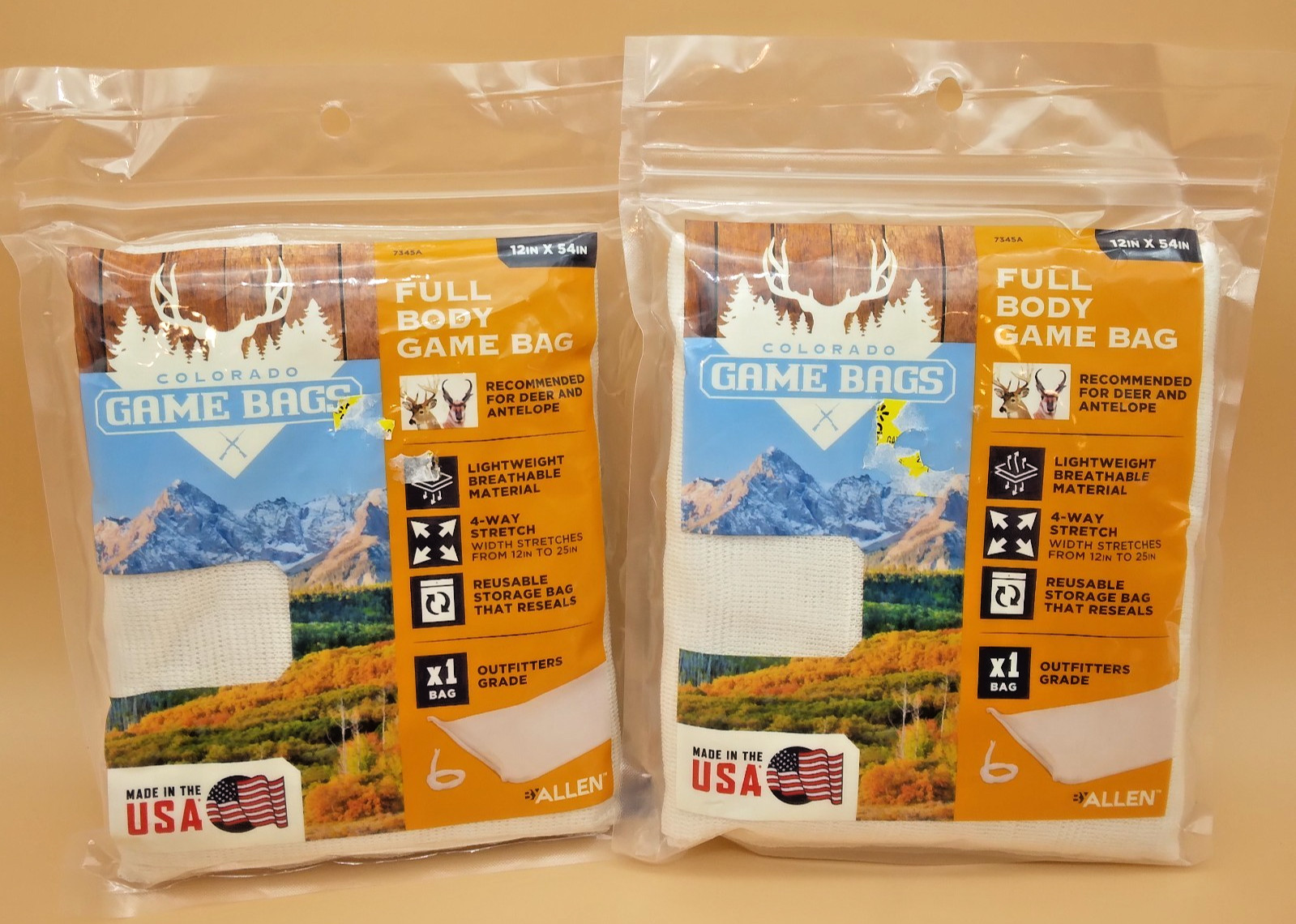 Allen Colorado Full Body Game Bag  Resuable 12" By 54" Hunting Deer Lot Of 2