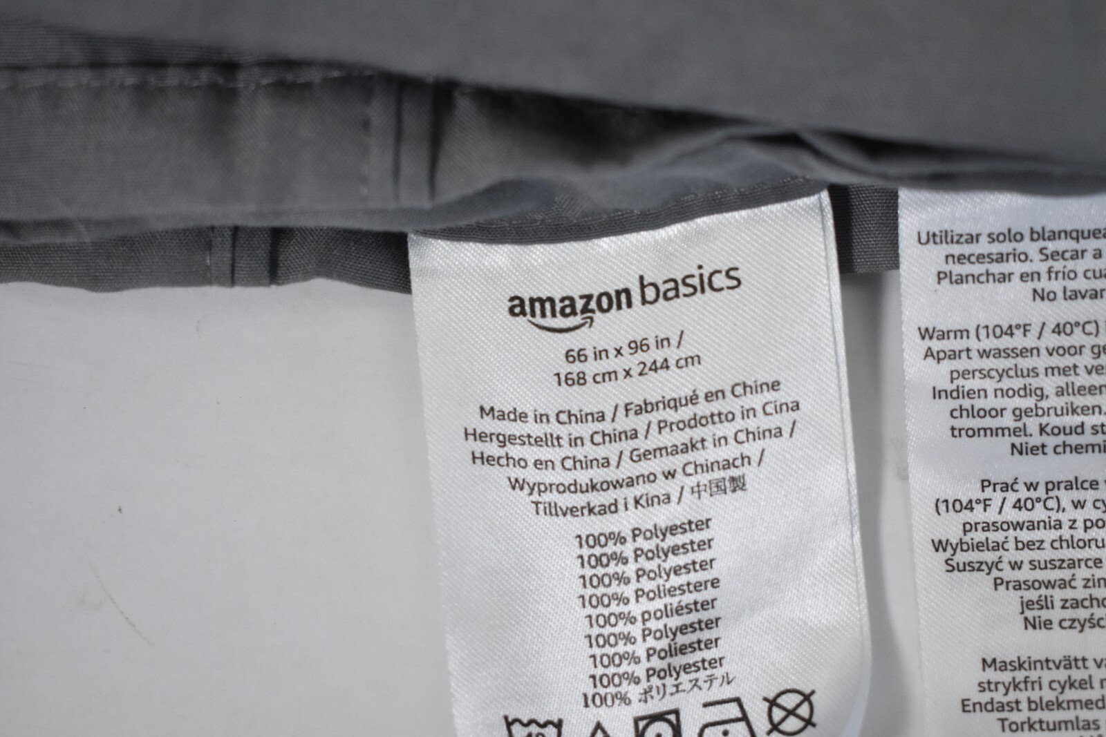 Amazon Basics Twin Size Sheet Set Elephant Dark Gray 66" x 96" Bedding