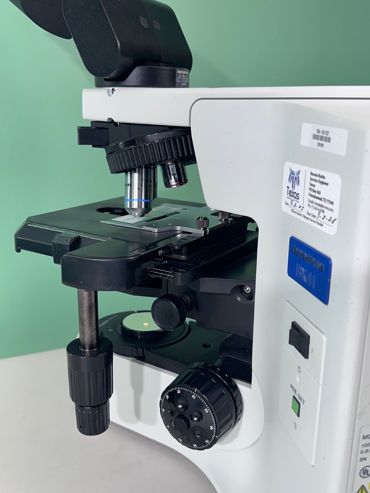 NICE Olympus BX41 Microscope with 3 Objectives, Ergonomic Tilting Head