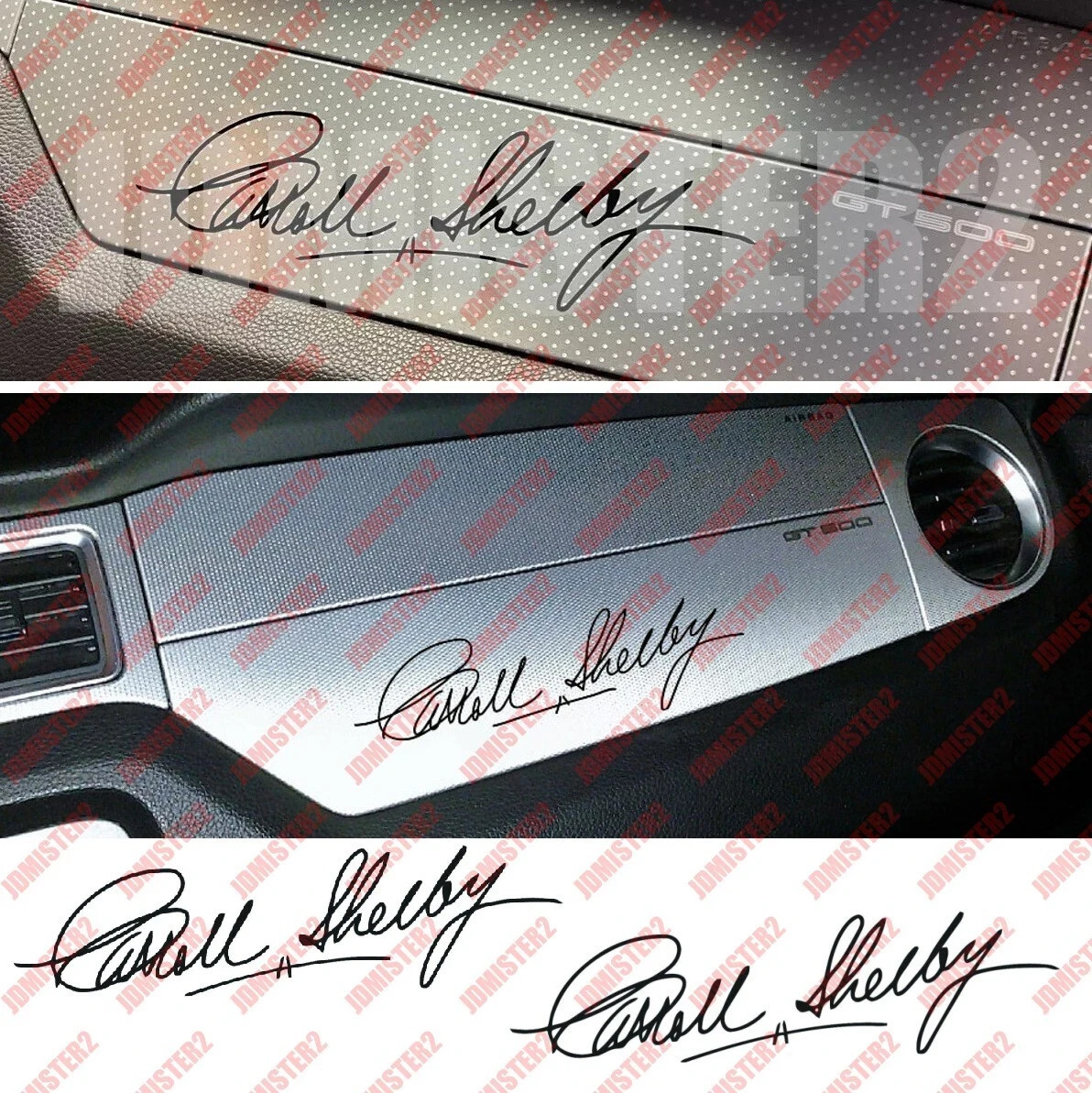 Carroll Shelby Signature Sticker Vinyl Decal Mustang GT350 GT500 Cobra -Any Size