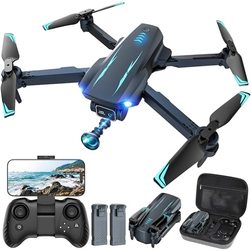 BLACK - HELATT COLLAPSIBLE DRONE 1080P HD FPV CAMERA AIRCRAFT QUADCOPTER