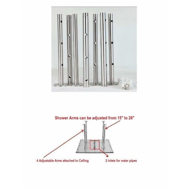24" Square Ceiling Mount Rainfall Shower Head