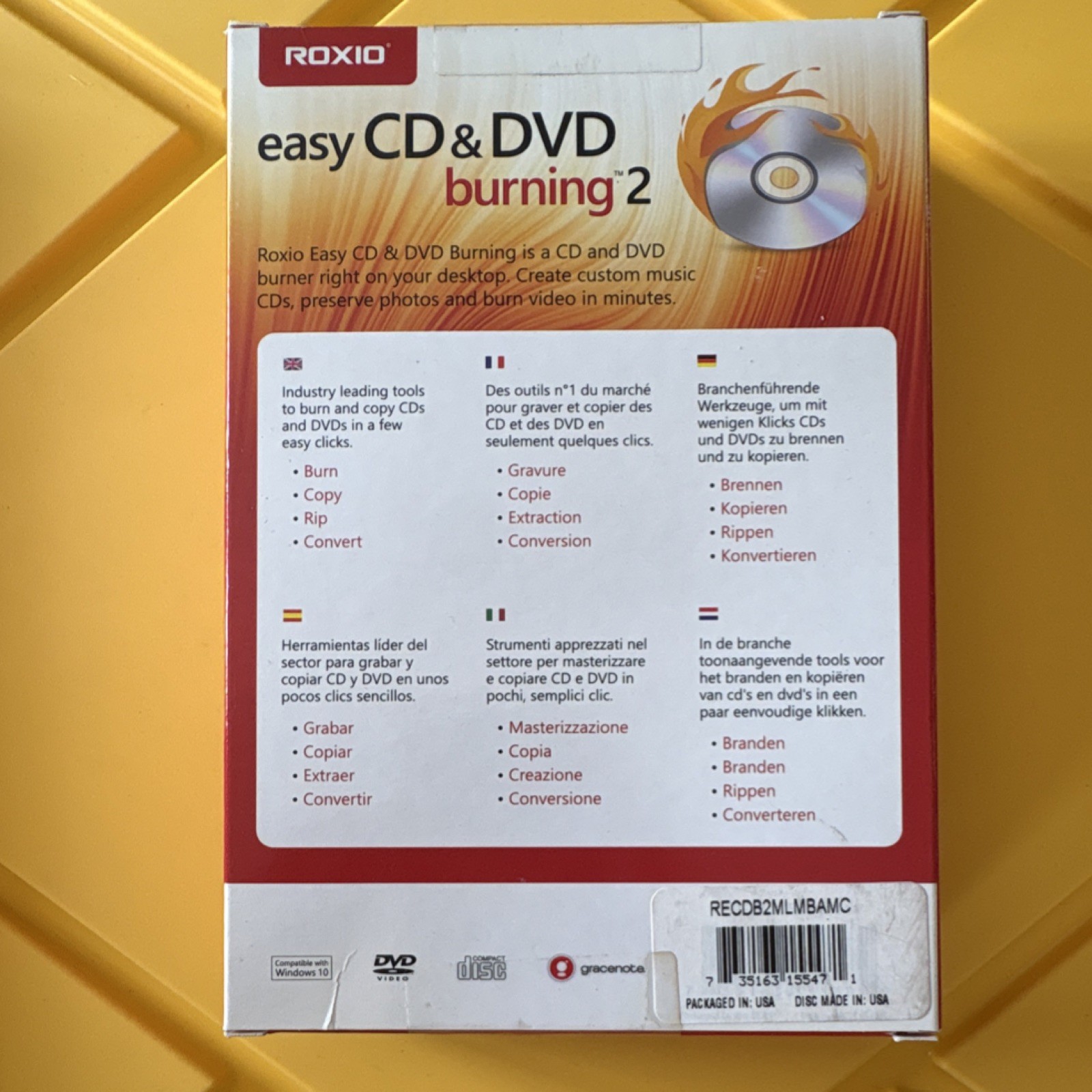 Roxio Easy CD & DVD Burning 2 Audio/Video Authoring Windows Digital Download