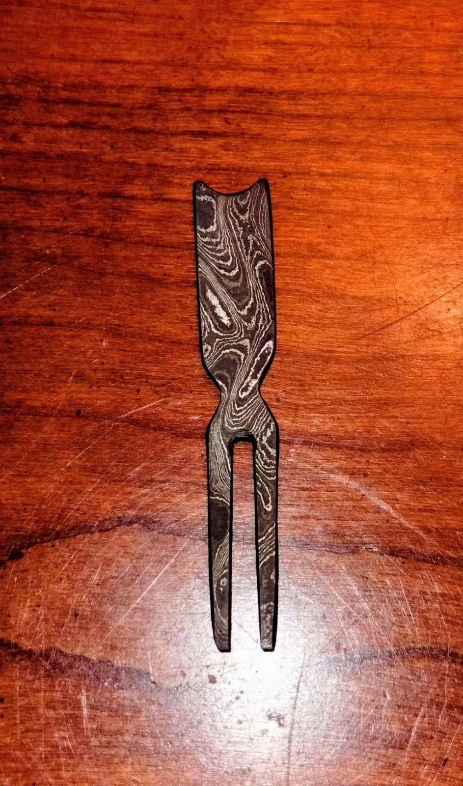 "The Black Beauty I" Hand Made & Ground DAMASCUS STEEL DIVOT TOOL by Dave Curry
