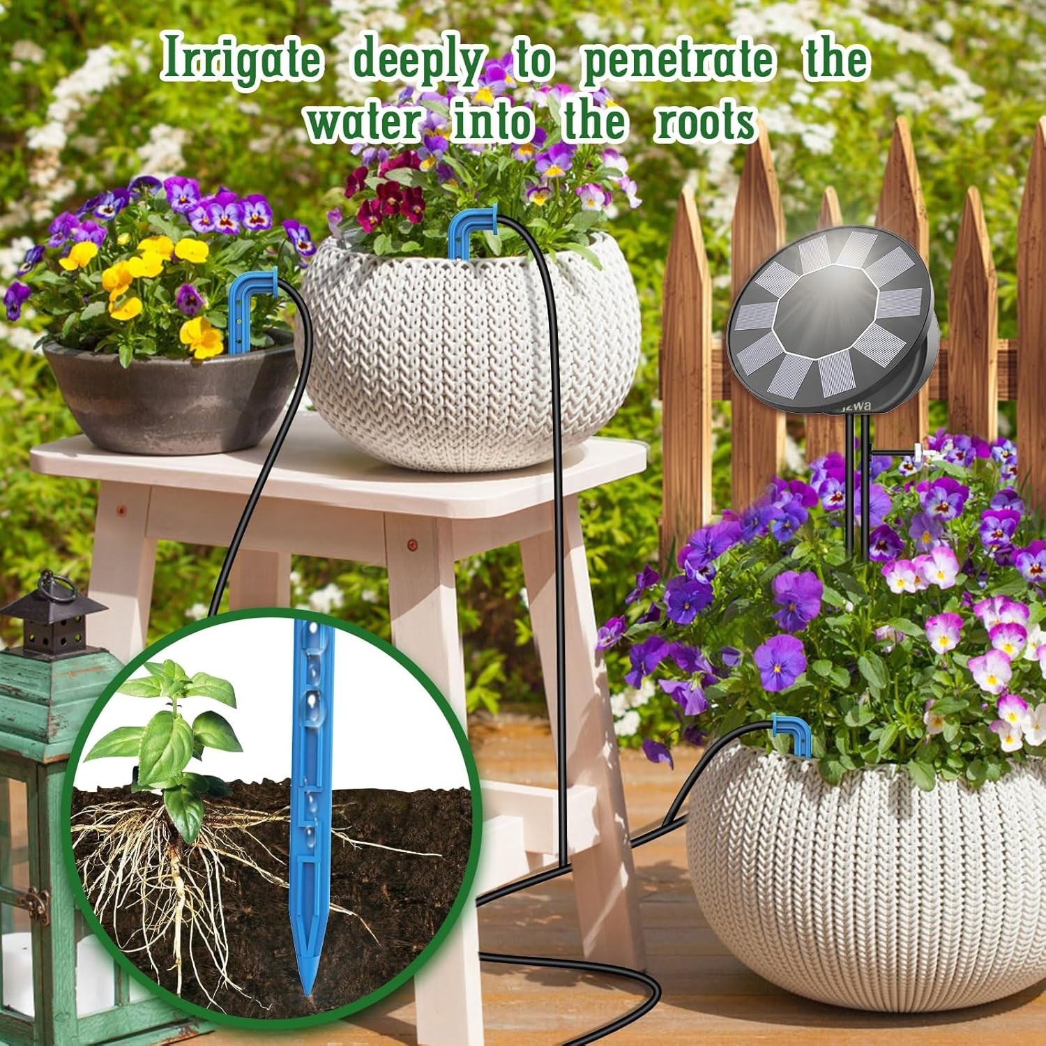 Solar Drip Irrigation Kit 10M Hose Automatic Watering with 9 Modes