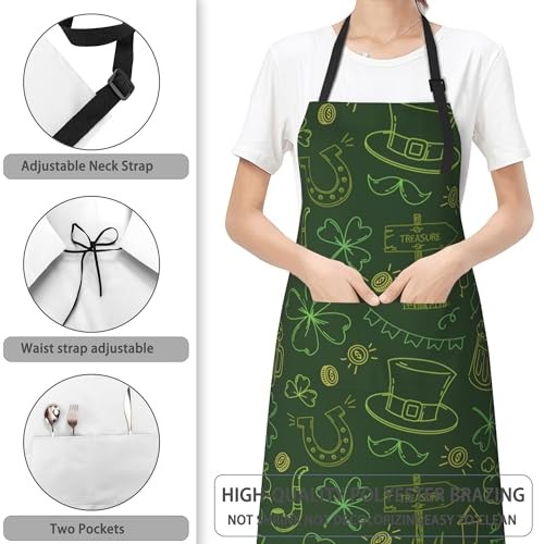 Apron, Adjustable Neck Strap, Stocking Stuffers Waterproof Cooking Apron,