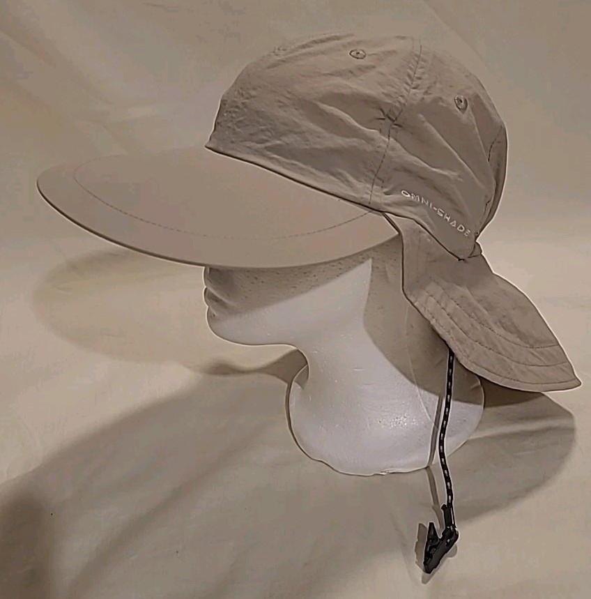 Columbia Fishing Hiking Outdoor Sun Hat Adjustable Wide Bill Neck Omni-Shade Tan