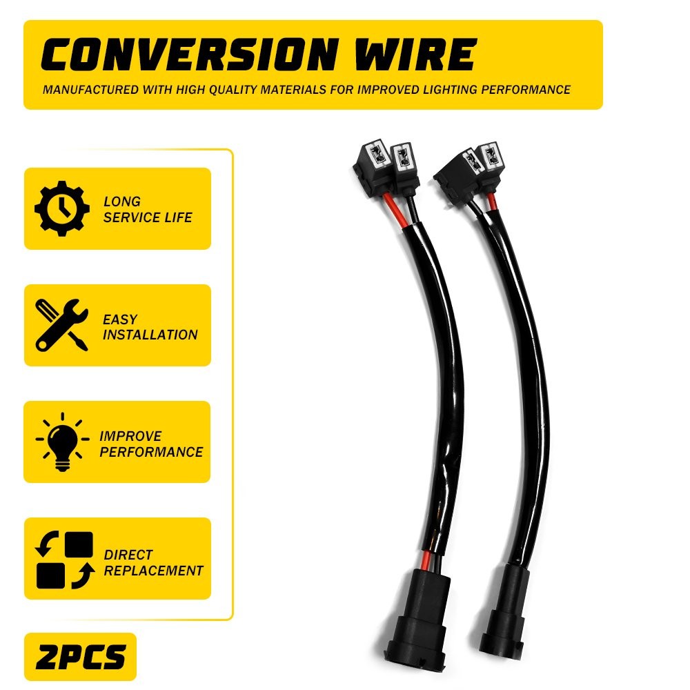Replacement H11 to H1 Fog Light Conversion Wire Harness Pigtail Extension 12V